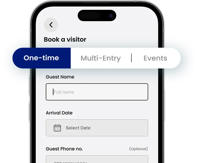 Gatekeyper visitor booking screen