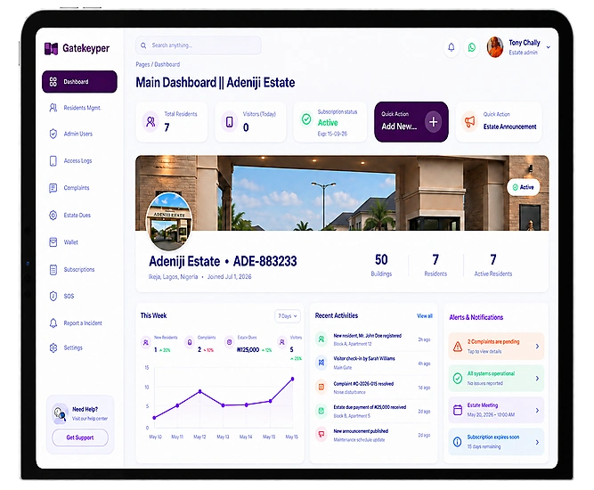 Gatekeyper community management dashboard