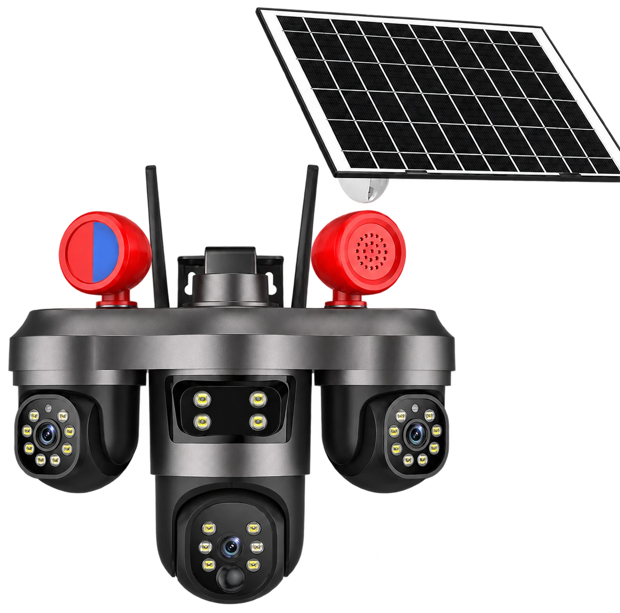 V380 Pro Solar 4G/WiFi Multi-Lens PTZ CCTV Camera